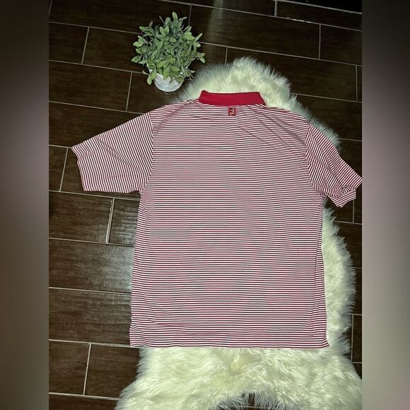 FootJoy red/white striped polo sz XL - Picture 4 of 6